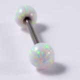  Opal-beaded Surgical Steel Nipple Bars 