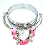  Slave Play Collar and Nipple Clamps 