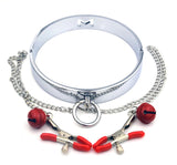  Slave Play Collar and Nipple Clamps 