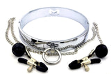 Slave Play Collar and Nipple Clamps 