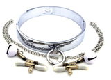  Slave Play Collar and Nipple Clamps 