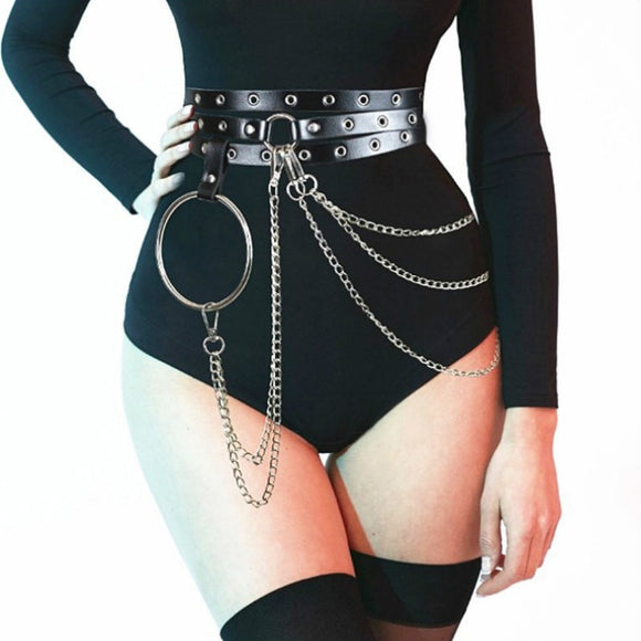 Chained Leather Belt BDSM Gear