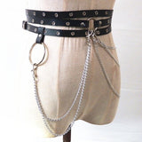 Chained Leather Belt BDSM Gear 
