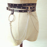  Chained Leather Belt BDSM Gear 