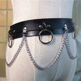  Chained Leather Belt BDSM Gear 