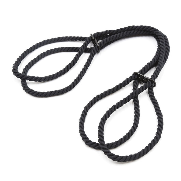 Adjustable Black Nylon Rope Cuffs
