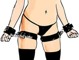  Sexual Bondage Wrist to Thigh Restraints 
