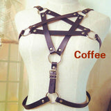  Pentagram-Inspired BDSM Leather Harness 