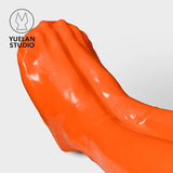  Fiery Orange Latex Vac Bag Bondage Suit 