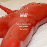  Fiery Orange Latex Vac Bag Bondage Suit 