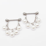  Pearl Nipple Rings 