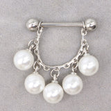  Pearl Nipple Rings 