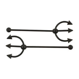  Poseidon's Trident 14 Gauge Nipple Piercings 