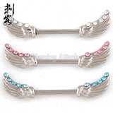  Alluring Angel Wing Nipple Barbells 