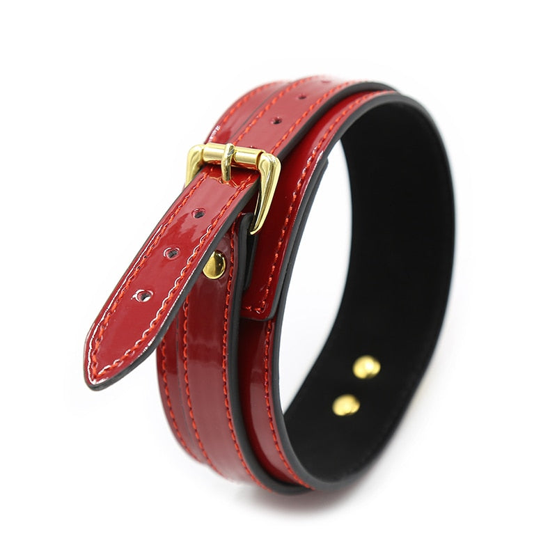 Trendy Red Leather Collar
