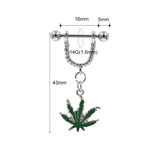  Addicting Pot Leaf Nipple Rings 