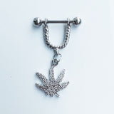  Addicting Pot Leaf Nipple Rings 