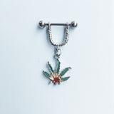  Addicting Pot Leaf Nipple Rings 