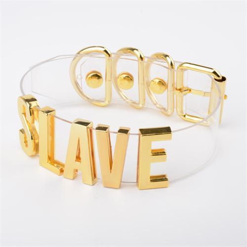 Transparent Gold Slave Collar