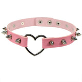  Spiked Heart Choker Collar 