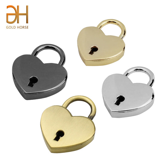 Shiny Metal Heart Pad Lock
