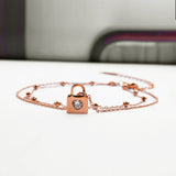  Chain of Heart Double Layer Lock Anklet 