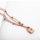 Chain of Heart Double Layer Lock Anklet 
