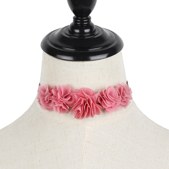 Flower Power Pink Choker Collar