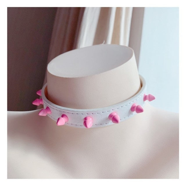 Trendy Pink Studded Collar