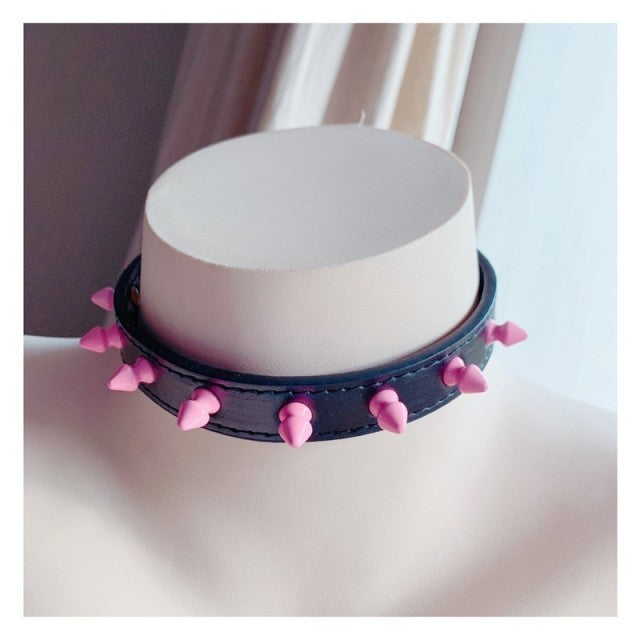 Trendy Pink Studded Collar