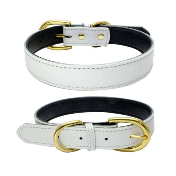 Simple White Leather Collars