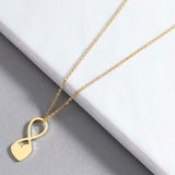  Heart Gold Eternity Necklace 