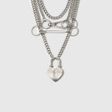  Submissive Silver Chain Necklace With Lock 
