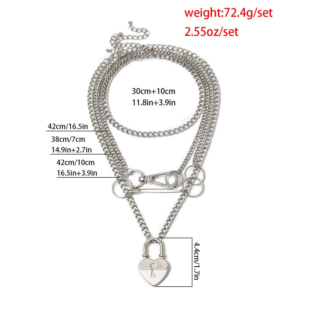 Submissive Silver Chain Necklace With Lock