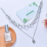  Submissive Layered Lock Pendant Necklace 
