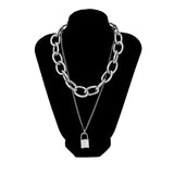  Submissive Layered Lock Pendant Necklace 