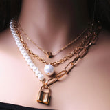  Pearly Slave Lock Collar Necklace 