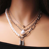  Pearly Slave Lock Collar Necklace 