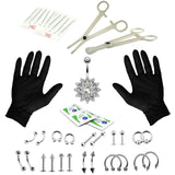  Complete Stainless Steel Nipple Piercing Kit 