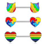  Rainbow Rogue Cute Nipple Bars 