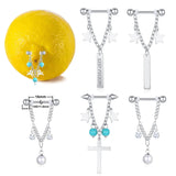  Dangling Chains 14G Nipple Piercings 