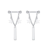  Dangling Chains 14G Nipple Piercings 