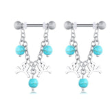 Dangling Chains 14G Nipple Piercings 