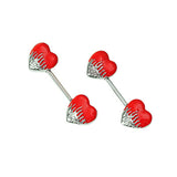  Fiery Heart of Metal Nipple Piercings 