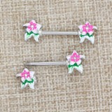  Charm Seduction Flower Nipple Piercings 