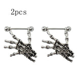  Voodoo Doll's Skeleton Hand Nipple Rings 