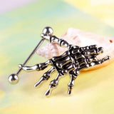  Voodoo Doll's Skeleton Hand Nipple Rings 