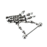  Voodoo Doll's Skeleton Hand Nipple Rings 