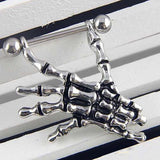  Voodoo Doll's Skeleton Hand Nipple Rings 
