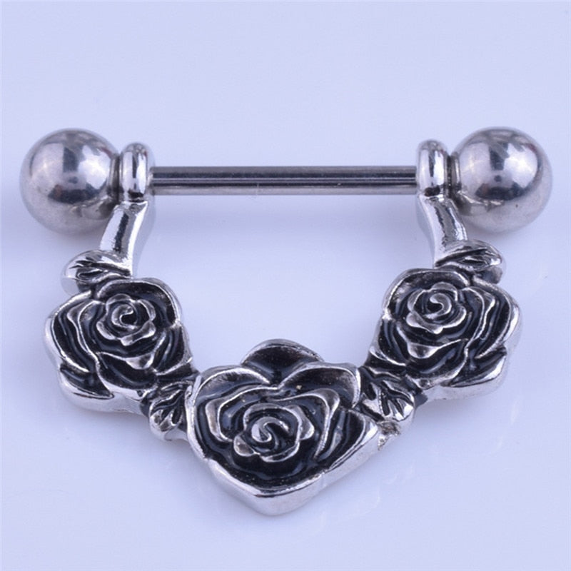 Delightfully Exotic Rose Nipple Rings